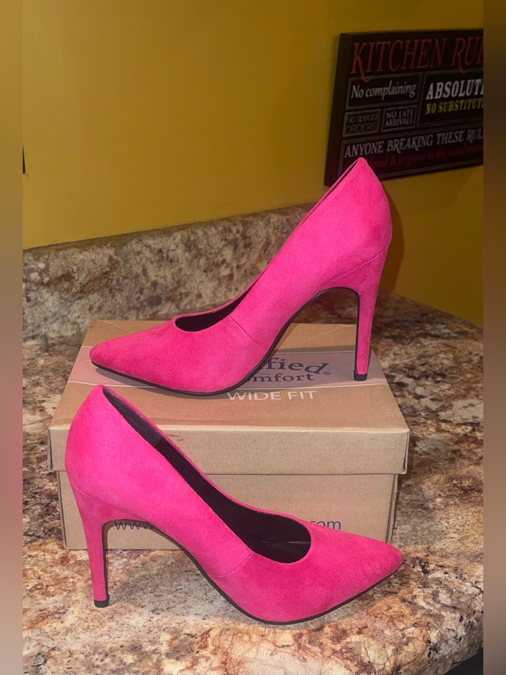 Cityclassified Vibrant Pink Suede Stiletto Heels